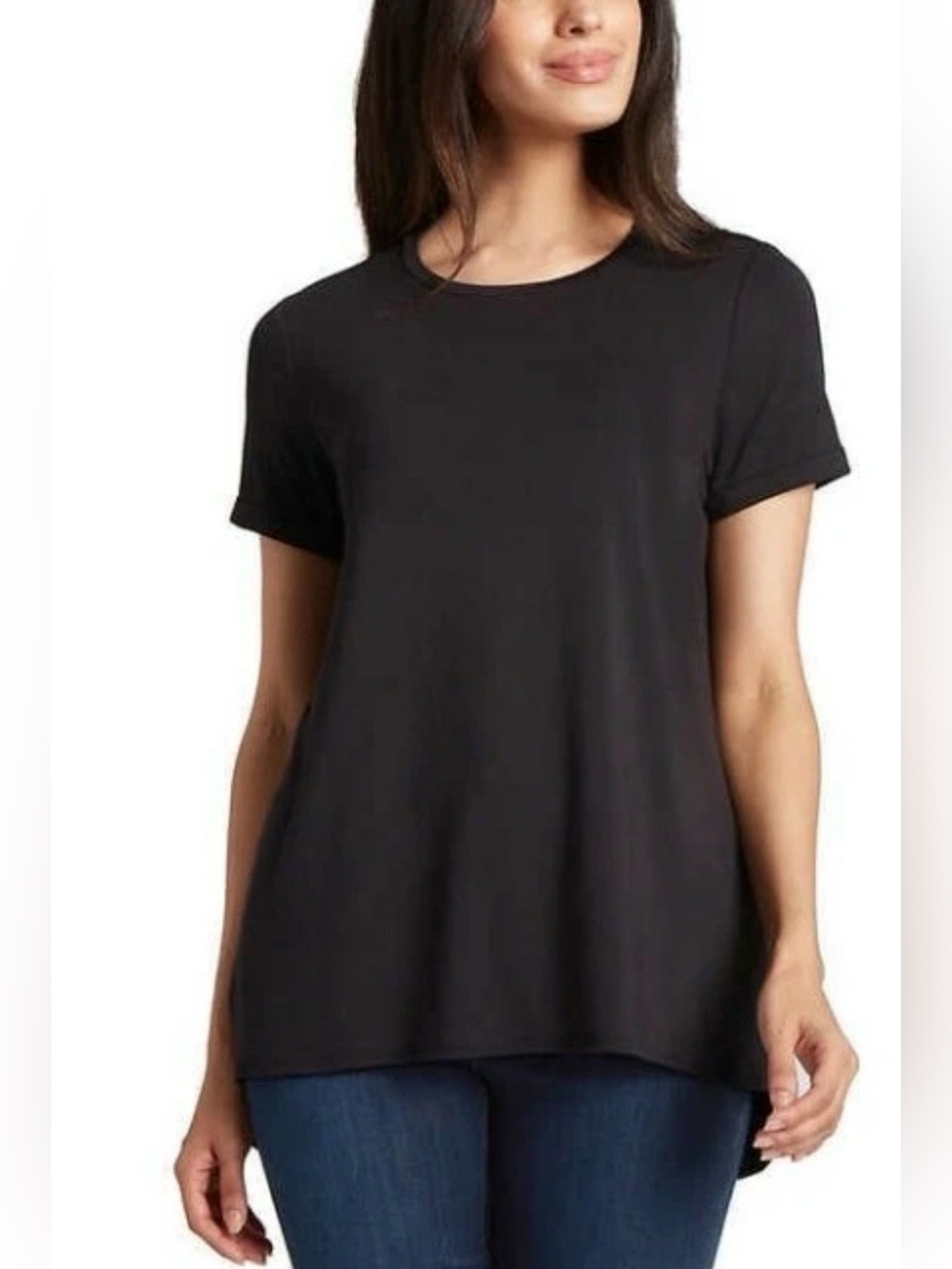 Ellen Tracy Classic Black Short-Sleeve Women's Tee